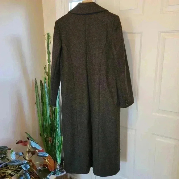 Levine Classics Gorgeous Dark Grey 100% Wool Long Trench Coat, Size 14 RN38843 - Picture 10 of 12
